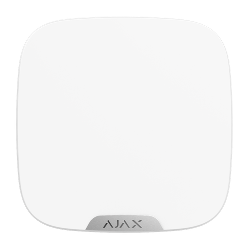 [AJA-STREETSIRENCUSTOM-S-W] Sirène extérieure avec couvercle personnalisable - Ajax Superior - Détection et alerte d'inhibition - Alimentation 4 batteries CR123A 3.0 V Panasonic - Sans fil 868 MHz Jeweller - Puissance sonore maximale 113 dB