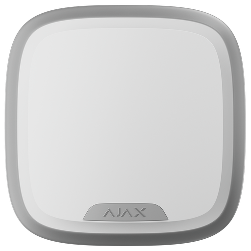 [AJA-STREETSIRENPLUS-S-W] Sirène d'extérieur - Certifié NFA2P et grade 2 - Ajax Superior - Détection et alerte d'inhibition - Alimentation 8 piles CR123A 3.0 V - Sans fil 868 MHz Jeweller - Puissance sonore maximale 107 dB