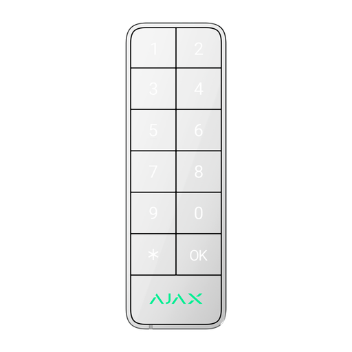 [FIB-KEYPADOUTDOOR-W] Clavier extérieur IP66/IK08 avec lecteur RFID - Armement/désarmement complet ou groupé - Authentification: codes, lecteur RFID ou Bluetooth - Indication sonore et par LED - Contrôle des scénarios d'automatisation - Certifié Grade 3 - Blanc