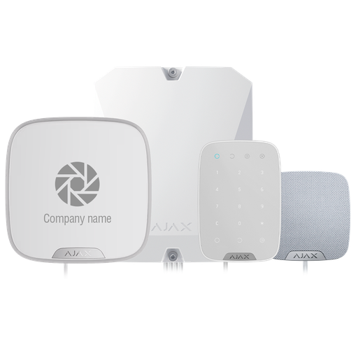 [FIB-KIT2-PRO-2G-W] Kit d'alarme professionnelle - Certifié Grade 3 - Communication Ethernet et double SIM 2G - Protocoles Jeweller, Wings et Fibra - Inclus: panneau hybride, clavier, - sirène intérieure, sirène extérieure personnalisable