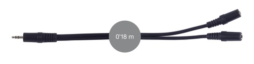 [FON-AA-465] Câble signal d’audio Jack 3'5 mm stéréo mâle à 2 Jack 3'5 mm stéréo femelle