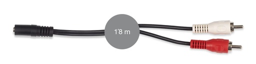 [FON-AA-727H] Câble signal audio Jack 3'5 mm stéréo femelle à 2 RCA mâle