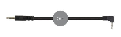 [FON-AA-729A] Câble signal d’audio Jack 3'5 mm stéréo mâle à Jack 3'5 mm stéréo mâle 90°