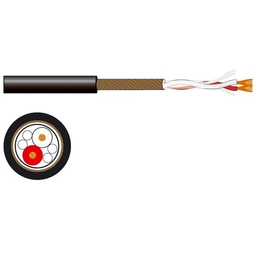 [FON-CA-90-NE] Rouleau de câble microphone/ligne 2 conducteurs