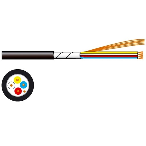 [FON-CE-47] Rouleau de câble A/V à 4 conducteurs et drainage