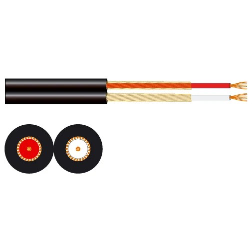 [FON-CE-60-NE] Rouleau de câble A/V à 2 conducteurs