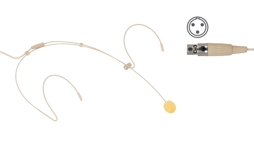 [FON-FCM-970-MC3] Microphone de condensateur de serre-tête couleur chair