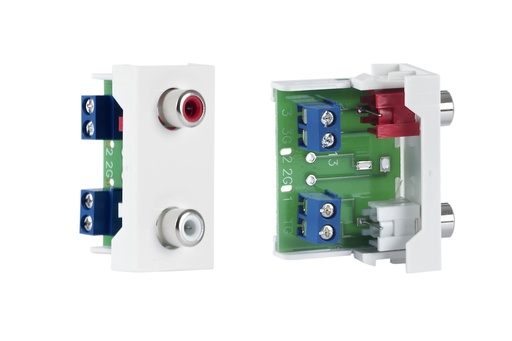 [FON-WP-42R] ½ panneau de connexion 2 connecteurs RCA