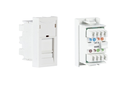 [FON-WP-49RJ] ½ panneau de connexion RJ-45 FTP CAT 6 T568B