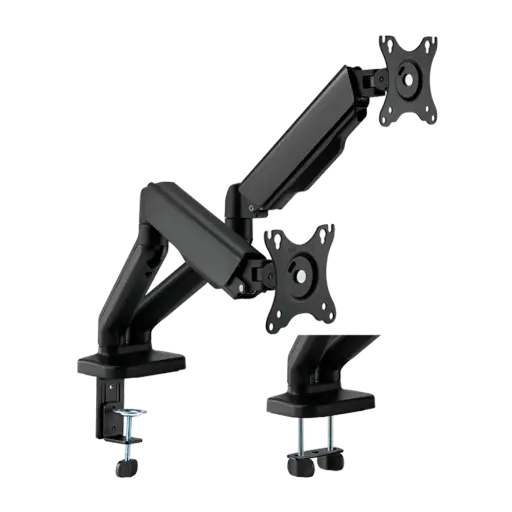 [VDO-LDT46-C024E] Support pour deux moniteur LCD - Installation sur Table - Inclinaison -90° + 90° -Vesa 75X75 et 100X100mm - Charge Maximale 9Kg