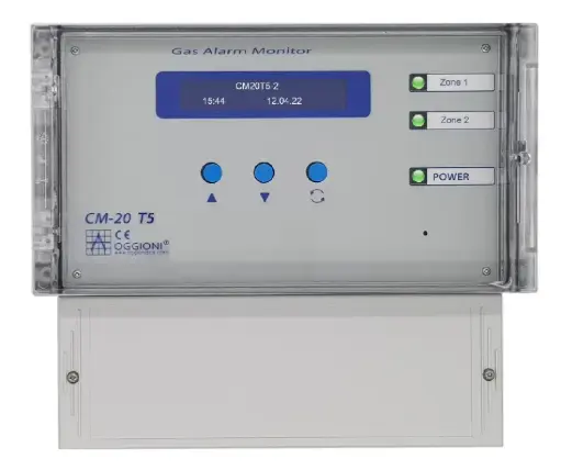 [ASD-CM-20T5] Centrale détection gaz 2 voies en coffret mural - sans batterie - 230Vac