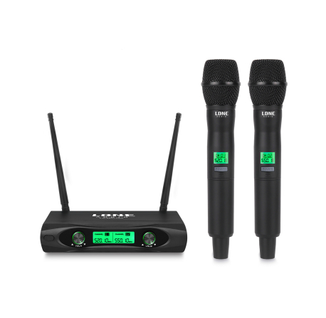[JDM-LA-MIC102] Système de micro HF, 2 Microphones main, Freq fixes 500 - 700 mhz