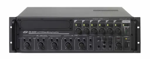 [JDM-ZA-6480] Ampli-préampli 480 W - 6 entrées - 4Ohms - 6 x 100 Volts - 220V/24V